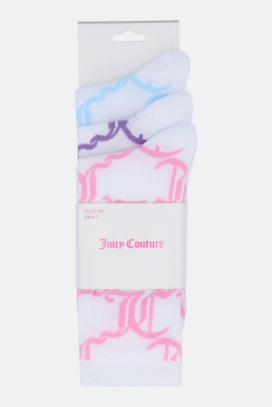 Juicy Couture 3 Pack Logo Crew Socks Visebojne | JC-SN652317