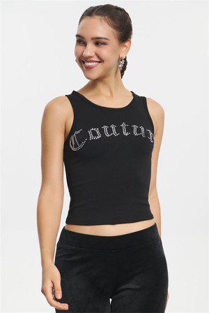 Juicy Couture Big Bling Couture Tank Top Crne | JC-SN651645