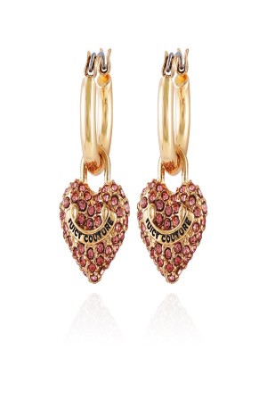 Juicy Couture Bling Heart Hoop Earrings Zlatne | JC-SN651895