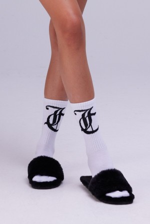 Juicy Couture Calf Length Socks Bijele | JC-SN652313