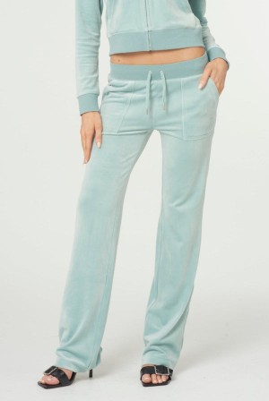 Juicy Couture Classic Velour Del Ray Pocketed Bottoms Plave | JC-SN651999