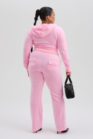 Juicy Couture Classic Velour Del Ray Pocketed Bottoms Roze | JC-SN652027