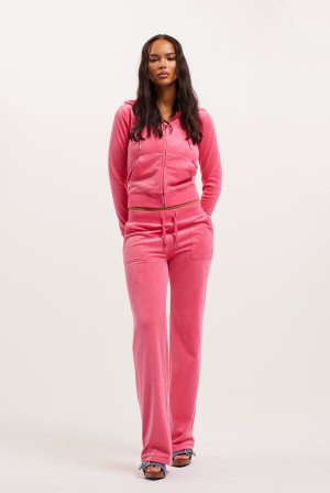 Juicy Couture Classic Velour Del Ray Pocketed Bottoms Roze | JC-SN652102