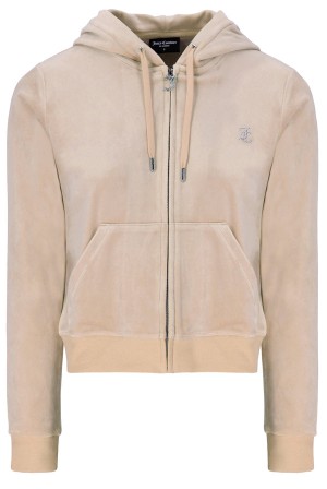 Juicy Couture Classic Velour Diamante Robertson Hoodie Smeđe | JC-SN652021