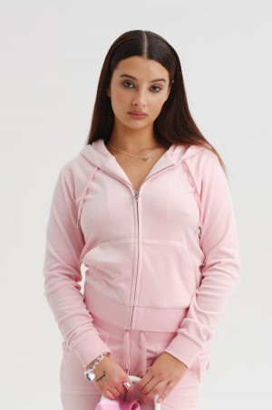 Juicy Couture Classic Velour Robertson Hoodie Roze | JC-SN651961