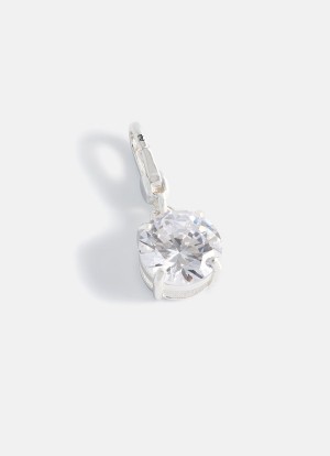 Juicy Couture Clear Crystal & Drop Charm Srebrne | JC-SN652387