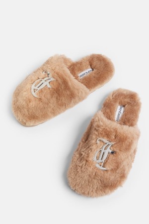 Juicy Couture Closed Toe Faux Fur Slipper Bež | JC-SN652191