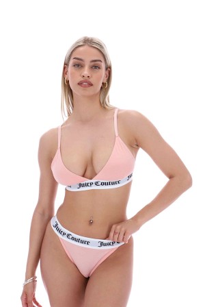 Juicy Couture Cotton Lounge Triangle Bra Roze | JC-SN652224