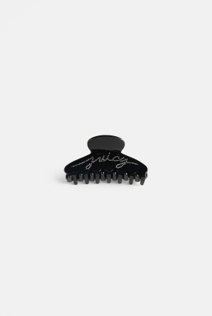 Juicy Couture Diamante Script Claw Hair Clip Crne | JC-SN652332