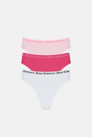 Juicy Couture Flat Knit Seamless Thong Pack X3 Visebojne | JC-SN652234