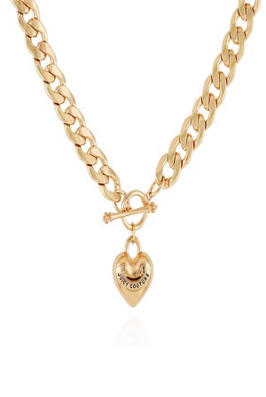 Juicy Couture Heart Pendant Necklace Zlatne | JC-SN651903