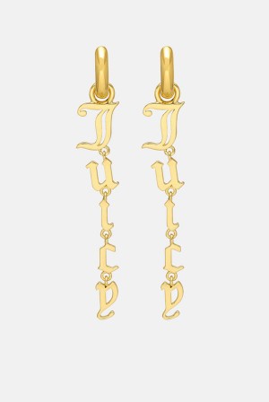 Juicy Couture Juicy Drop Earrings Zlatne | JC-SN652354