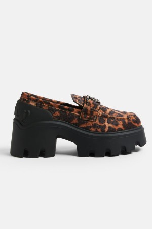 Juicy Couture Leopard Hair-on Koža Track Loafer Visebojne | JC-SN652181