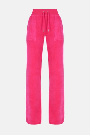 Juicy Couture Low Rise Velour Track Pants Roze | JC-SN652094