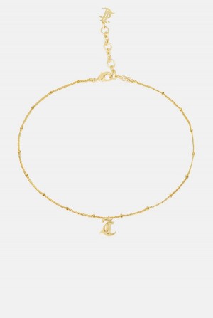 Juicy Couture Mini JC Charm Necklace Zlatne | JC-SN652367