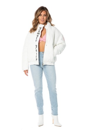 Juicy Couture Monogram Puffer Jacket Bijele | JC-SN651680