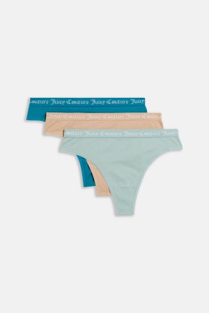 Juicy Couture Pack Of 3 Flat Knit Seamless Thongs Smeđe | JC-SN652273