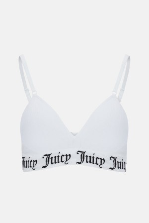 Juicy Couture Seamless Rib Moulded Cup Triangle Bra Bijele | JC-SN652236