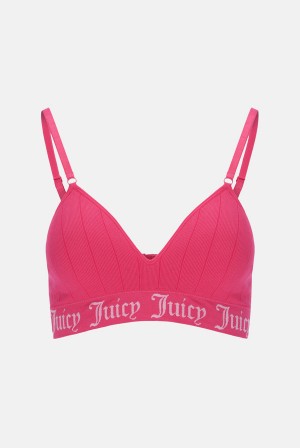 Juicy Couture Seamless Rib Moulded Cup Triangle Bra Roze | JC-SN652237