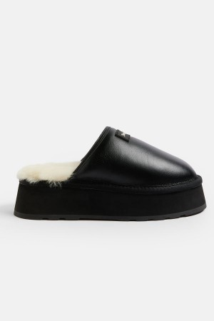 Juicy Couture Sheepskin Shearling Clog Crne | JC-SN652194