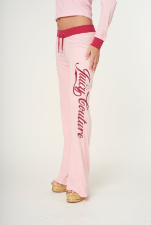 Juicy Couture Towelling Retro Logo Low Rise Flare Pants Roze | JC-SN651949