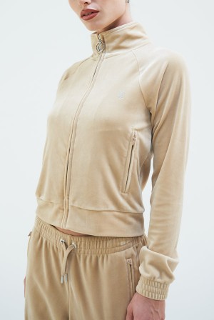 Juicy Couture Velour Diamante Tracktop Bež | JC-SN652096