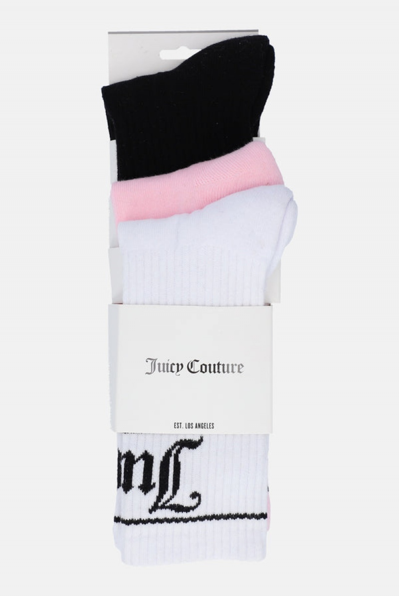 Juicy Couture 3 Pack Logo Sport Sock Visebojne | JC-SN652325