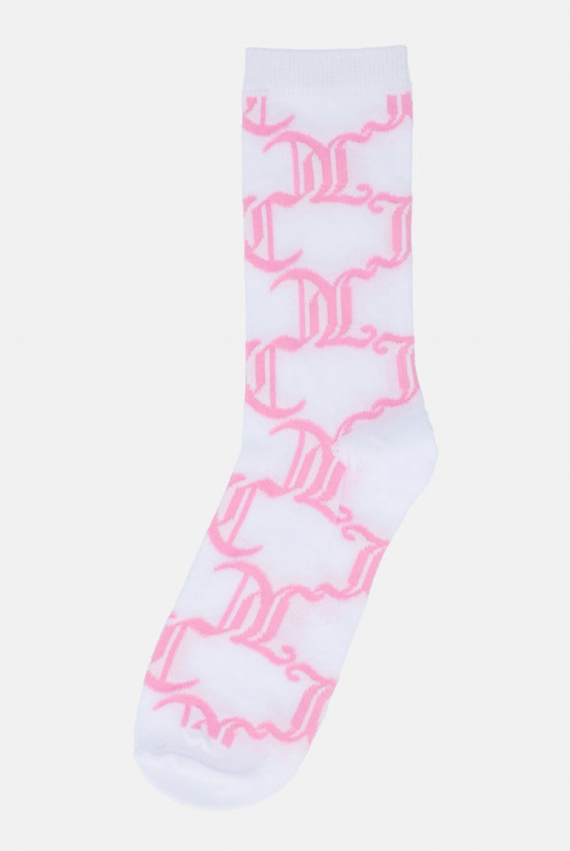 Juicy Couture 3 Pack Monogram Crew Socks Visebojne | JC-SN652316