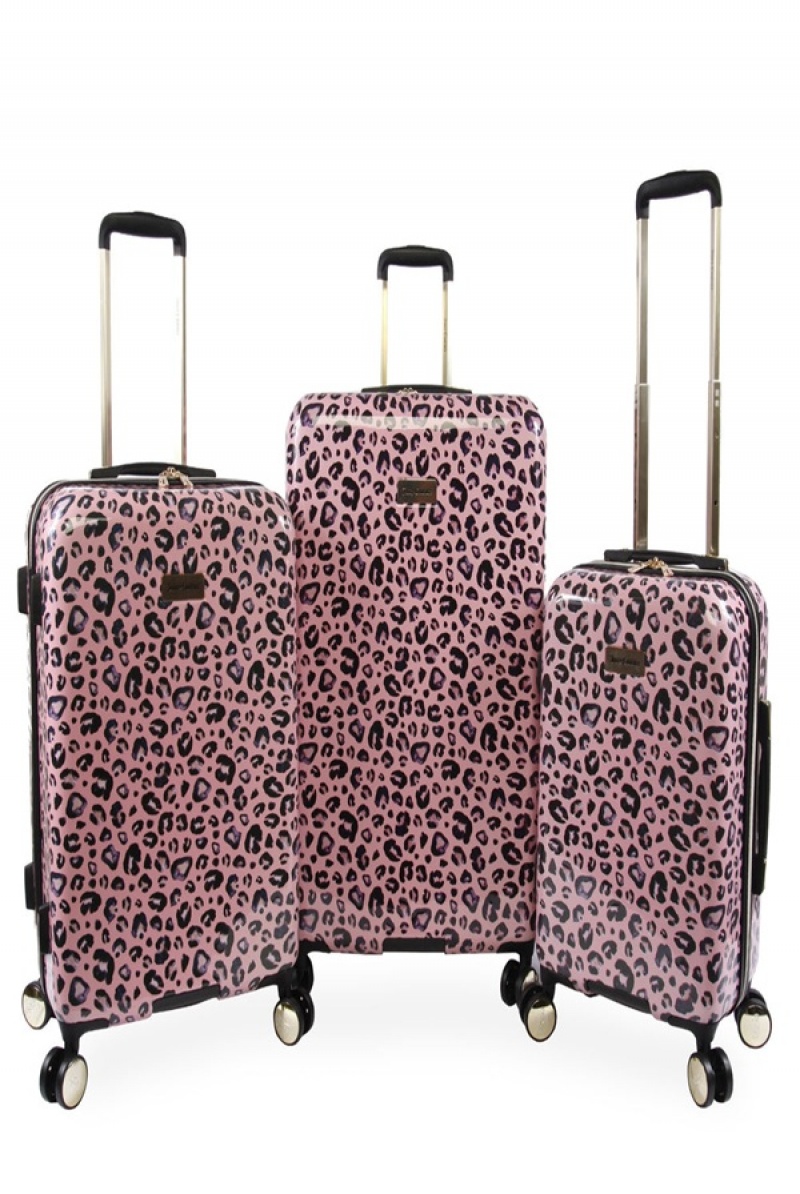 Juicy Couture 3-piece Hardside Spinner Luggage Set Roze Leopard | JC-SN651917