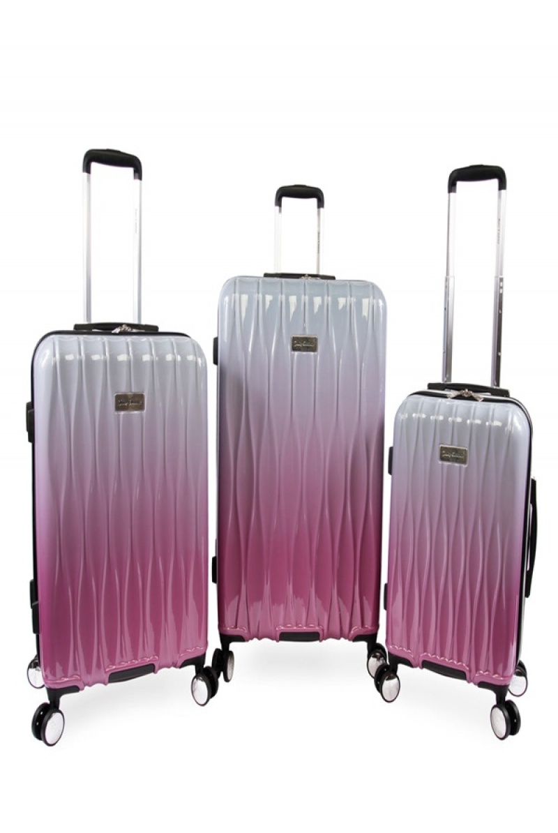 Juicy Couture 3-piece Hardside Spinner Luggage Set Srebrne Fuksije | JC-SN651919