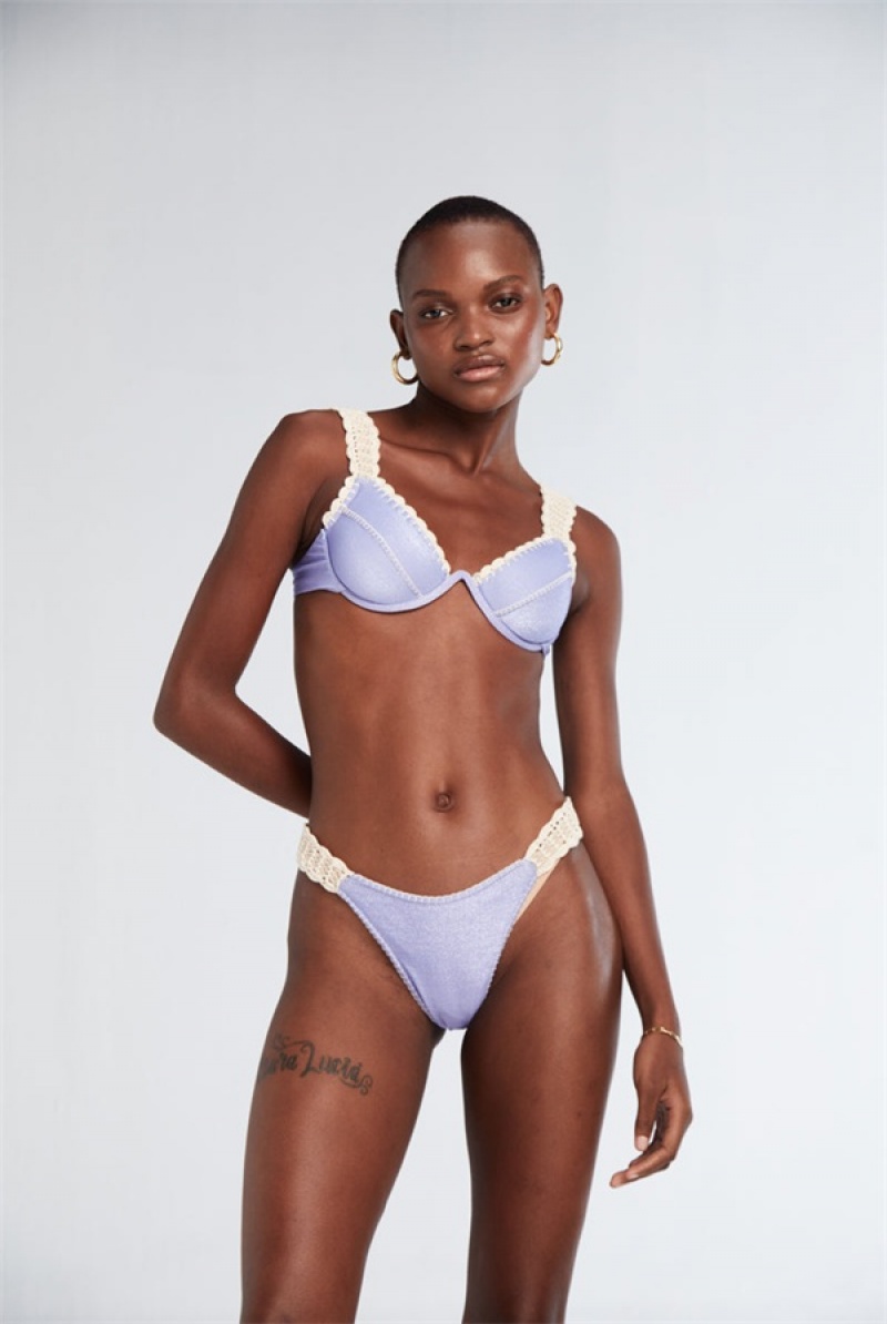 Juicy Couture Alessia Lilac Shine With Crochet Top Ljubičaste | JC-SN651837