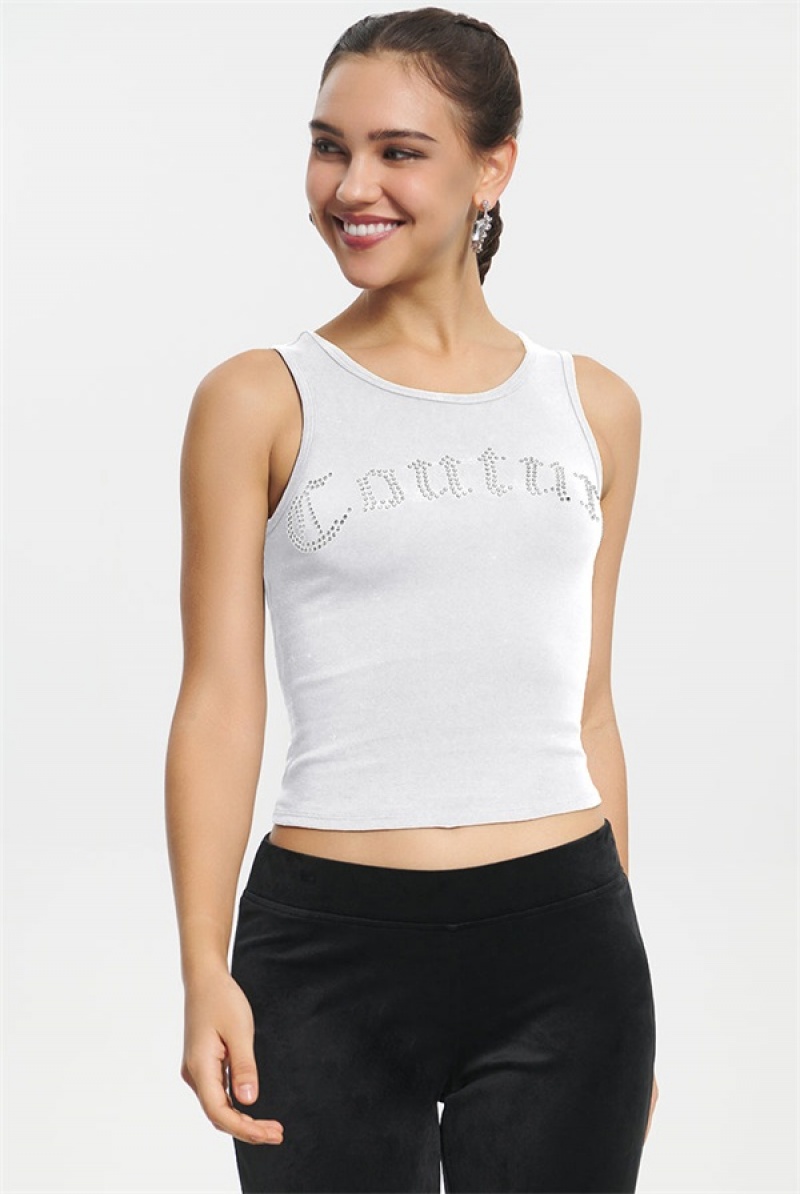 Juicy Couture Big Bling Couture Tank Top Bijele | JC-SN651644