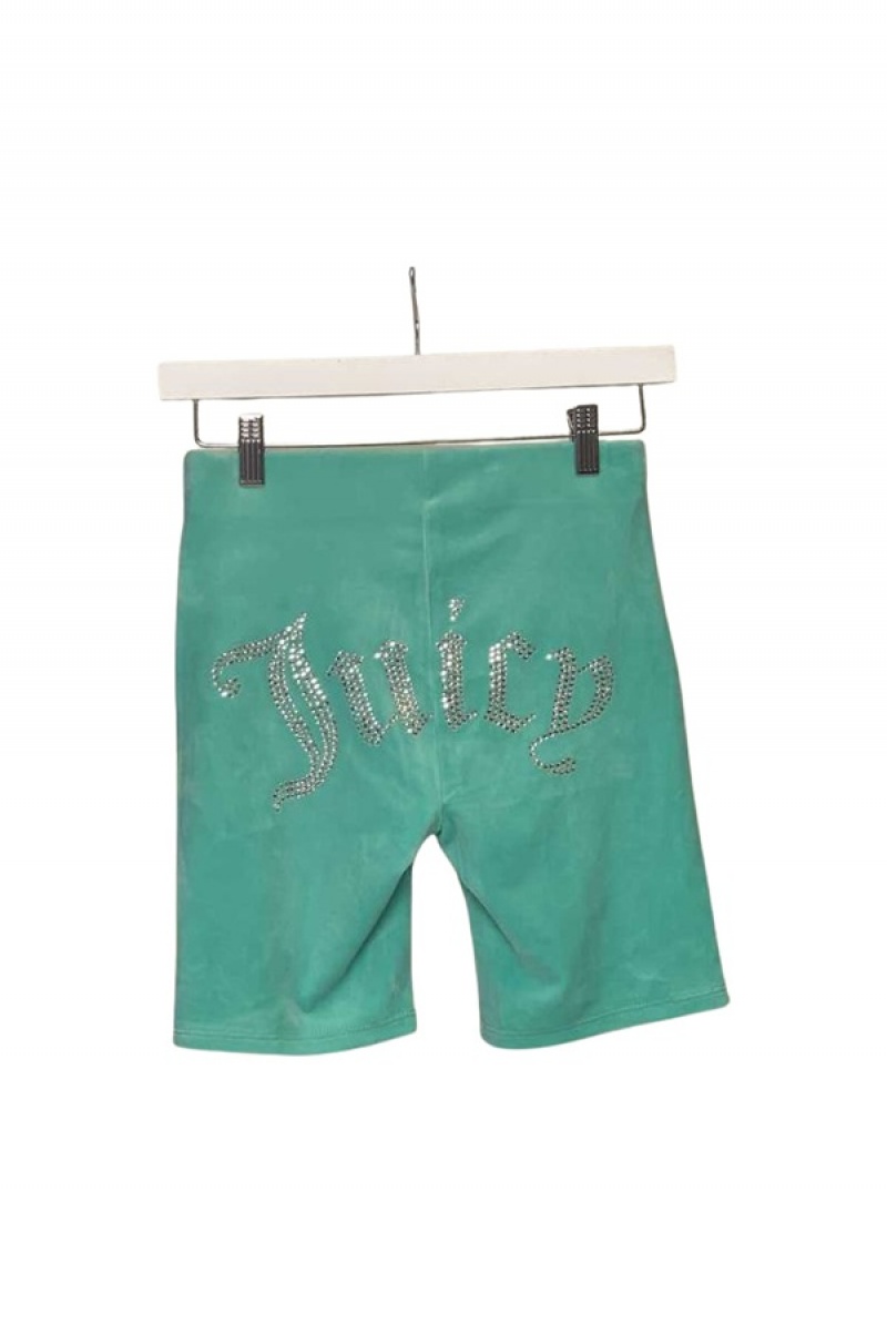 Juicy Couture Big Bling Velour Biker Shorts—rejuiced Plave | JC-SN651809