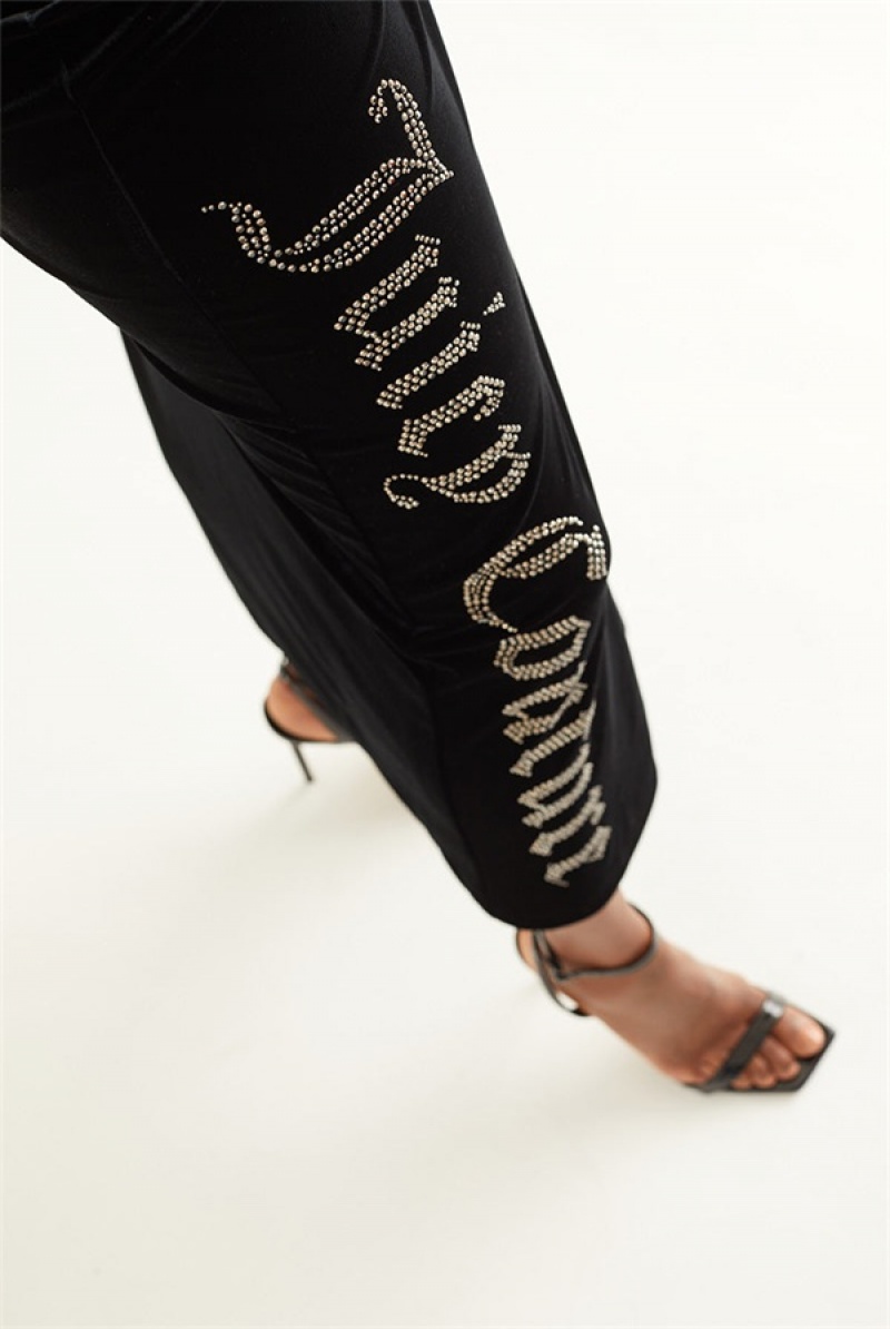 Juicy Couture Big Bling Velour Maxi Skirt Crne | JC-SN651832