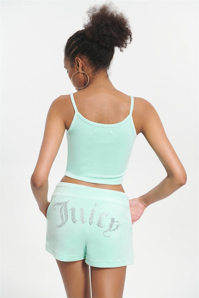 Juicy Couture Big Bling Velour Tank Top Menta | JC-SN651638