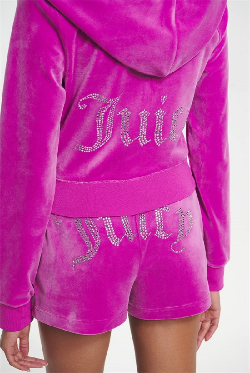 Juicy Couture Big Bling Velour Track Shorts Ljubičaste | JC-SN651596