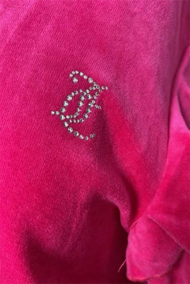 Juicy Couture Bling Ruffle Sleeve Velour Hoodie—rejuiced Roze | JC-SN651650