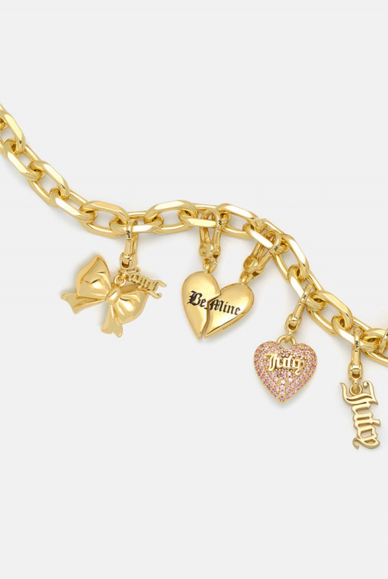 Juicy Couture Broken Heart 'be' Charm Zlatne | JC-SN652394