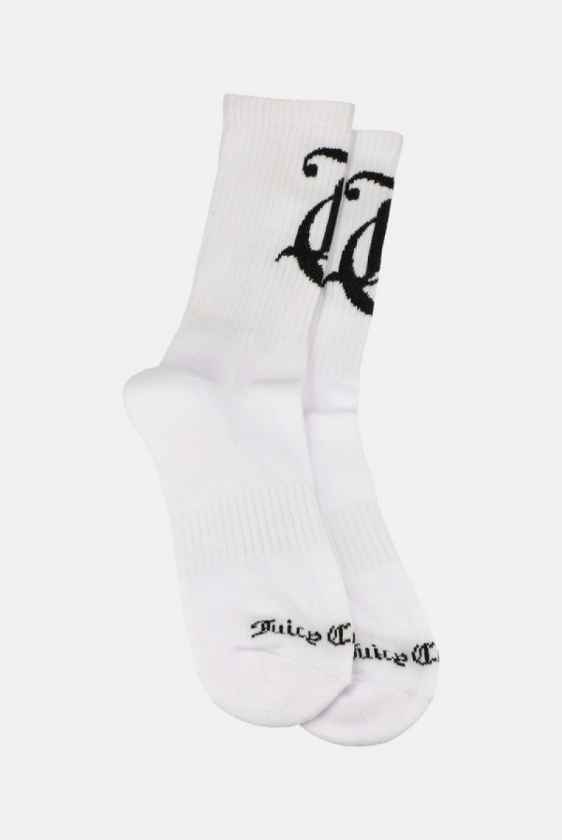 Juicy Couture Calf Length Socks Bijele | JC-SN652313