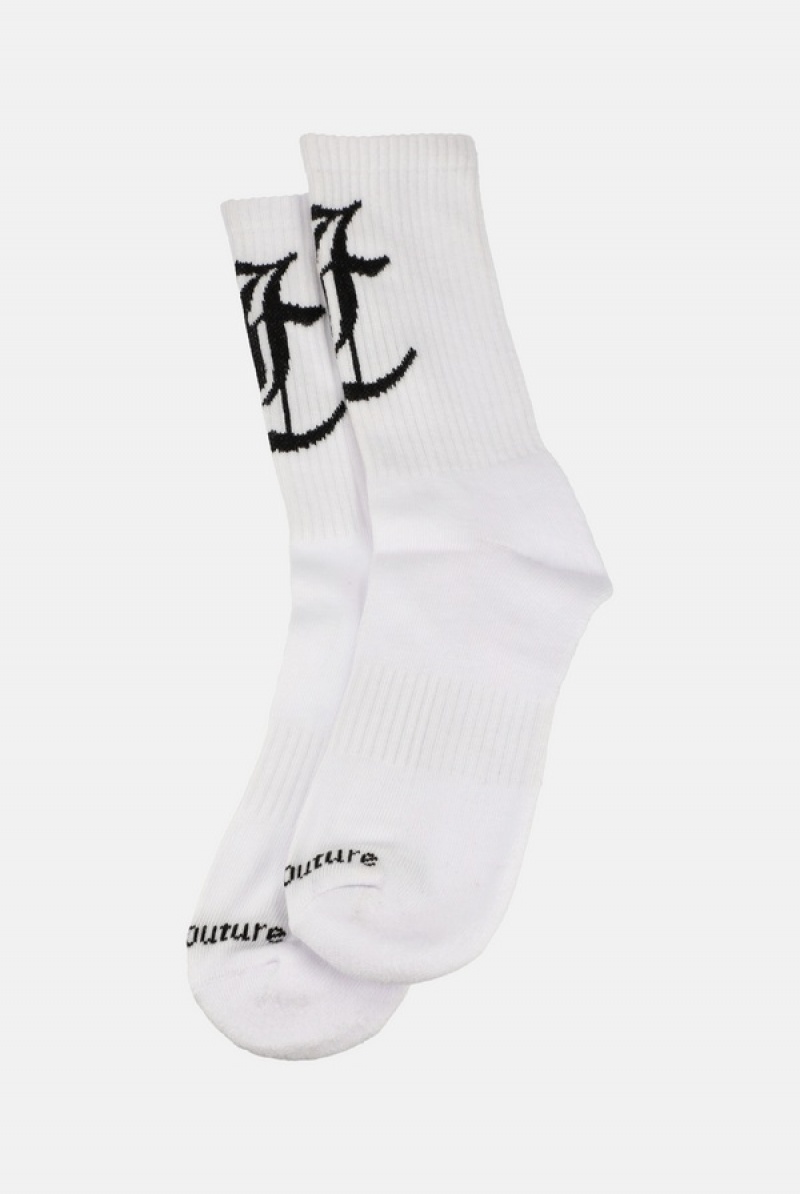 Juicy Couture Calf Length Socks Bijele | JC-SN652313