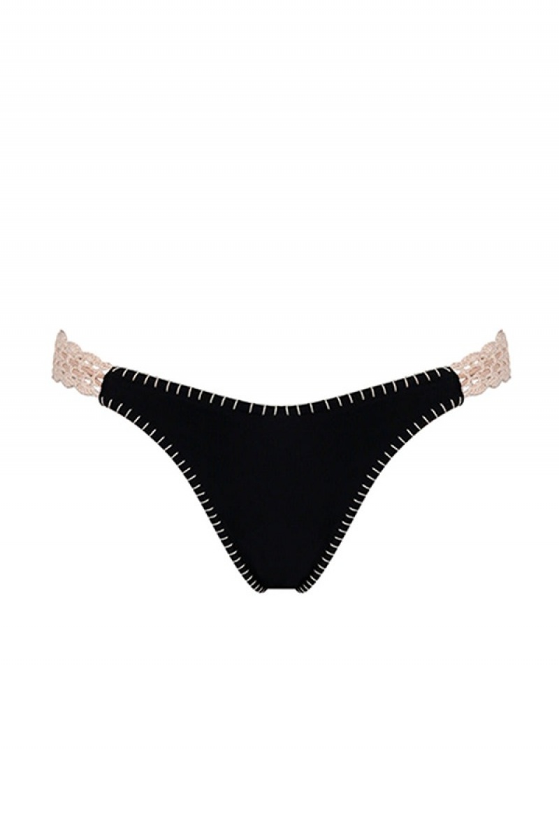 Juicy Couture Capittana Alessia Bikini Bottom Crne | JC-SN651884