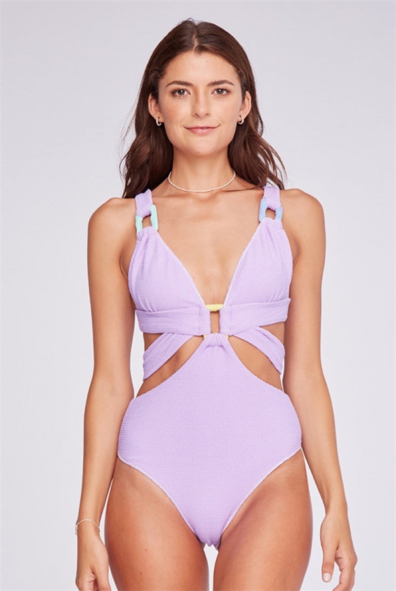 Juicy Couture Capittana Cristina One Piece Ljubičaste | JC-SN651885