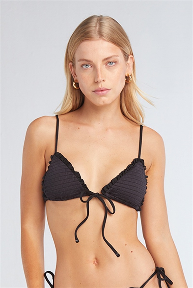 Juicy Couture Capittana Gaia Bikini Top Crne | JC-SN651855