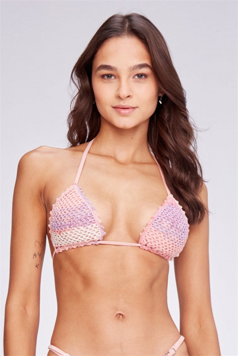 Juicy Couture Capittana Kendall Bikini Top Svijetlo Roze | JC-SN651851