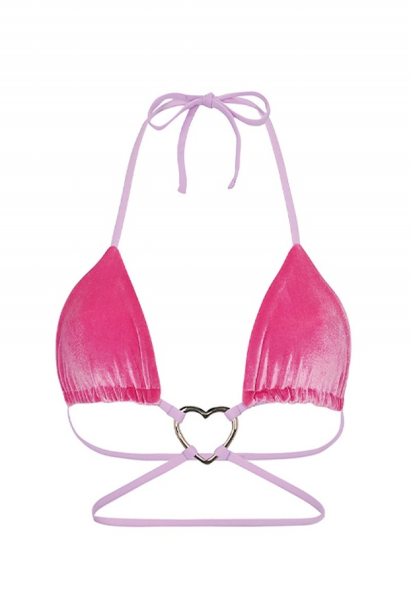 Juicy Couture Capittana Monica Bikini Top Fuksije | JC-SN651858