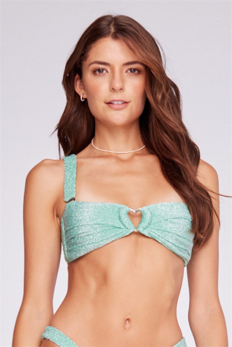 Juicy Couture Capittana Vicky Bikini Top Zelene | JC-SN651845