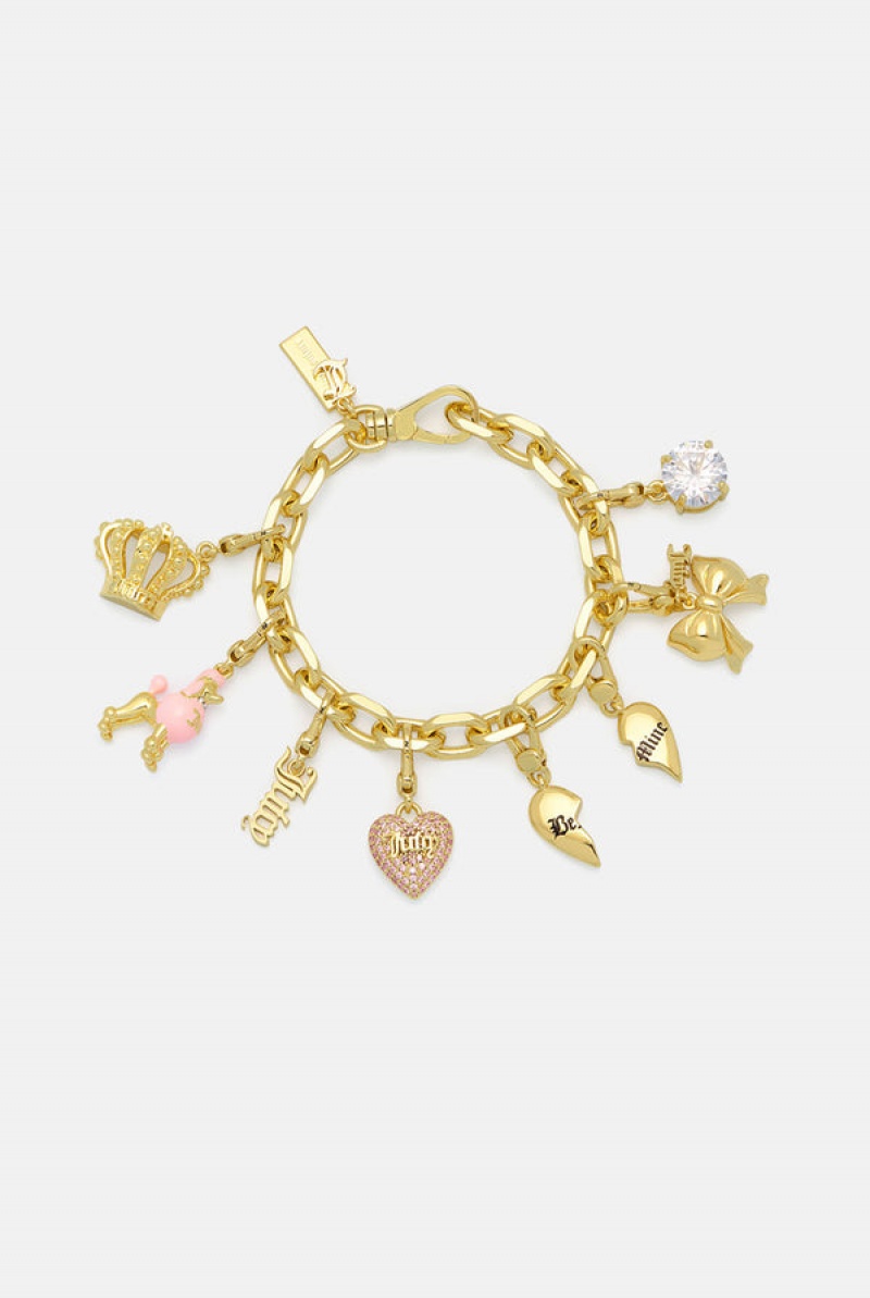 Juicy Couture Chunky JC Charm Bracelet Zlatne | JC-SN652402