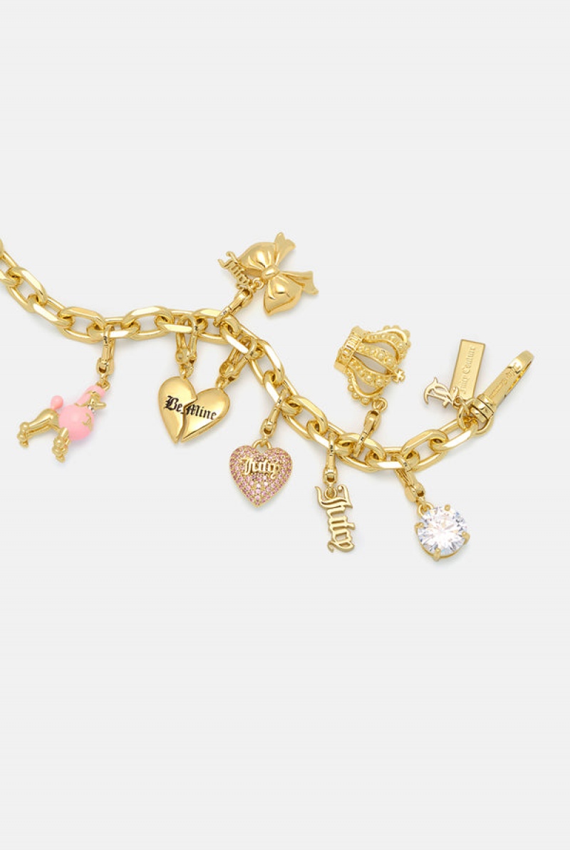 Juicy Couture Chunky JC Charm Bracelet Zlatne | JC-SN652402