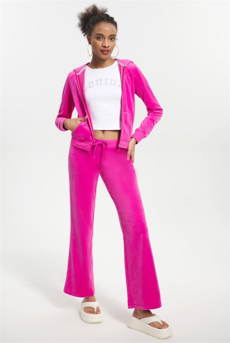 Juicy Couture Classic Cotton Velour Hoodie Roze | JC-SN651526