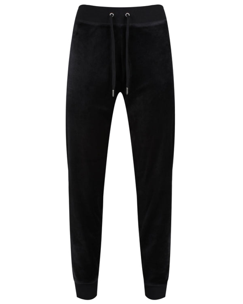 Juicy Couture Classic Velour Cuffed Jogger Crne | JC-SN652033